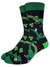 GOOD LUCK SOCK Brand Men’s ST. PATRICKS DAY DINOSAUR Socks - Novelty Socks And Slippers
