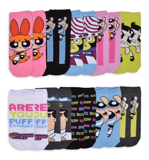 POWEPUFF GIRLS Ladies 10 Pair Of Ankle Socks 'ARE YOU PUFF ENOUGH' - Novelty Socks And Slippers
