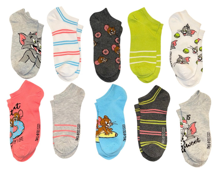 TOM & JERRY LADIES 10 PAIR OF LOW SHOW SOCKS ‘LIFE IS SWEET’