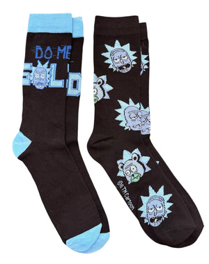 RICK & MORTY Men’s 2 Pair Of Socks ‘DO ME A SOLID’ - Novelty Socks And Slippers