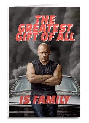 Vin Diesel Greeting Card THE GREATEST GIFT OF ALL IS FAMILY - Novelty Socks And Slippers