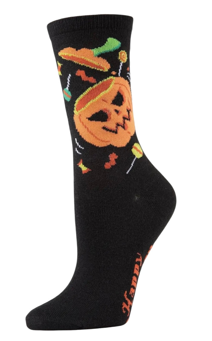 PUMPKIN TREATS Ladies Halloween Socks MeMoi Brand