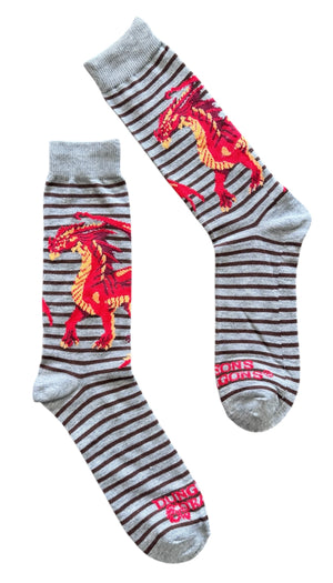 DUNGEONS & DRAGONS Men’s ASHARDALON THE RED DRAGON Socks - Novelty Socks And Slippers