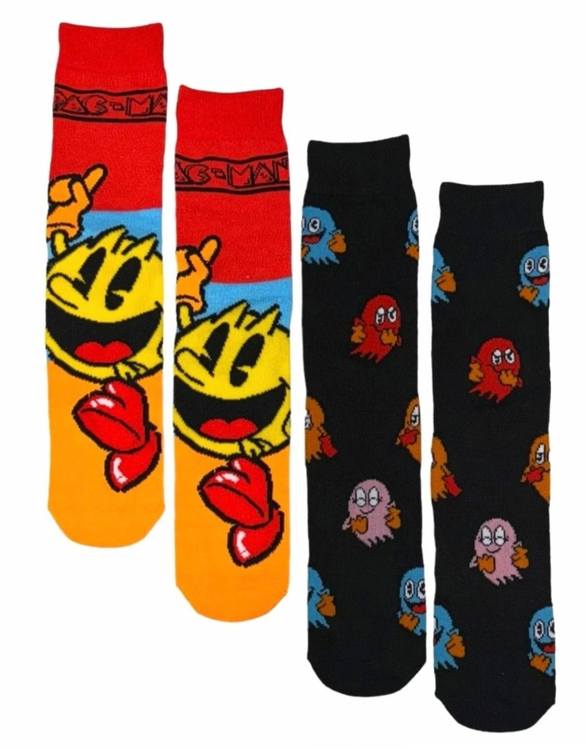 PAC-MAN Video Game Men’s 2 Pair of Socks With GHOSTS