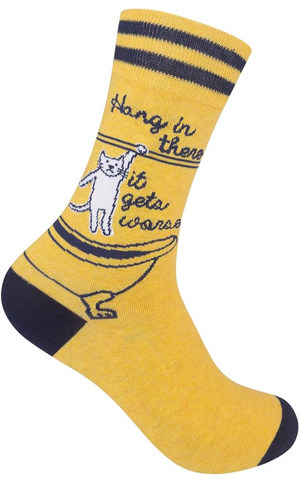 FUNATIC Brand Unisex CAT Socks HANG IN THERE IT GETS WORSE’