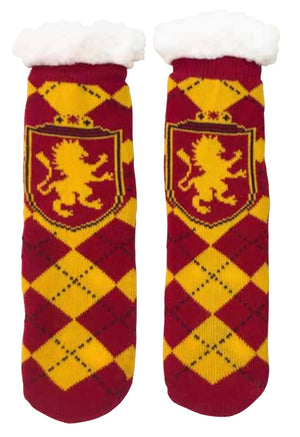 HARRY POTTER Ladies GRYFFINDOR Sherpa Lined Gripper Bottom Slipper Socks