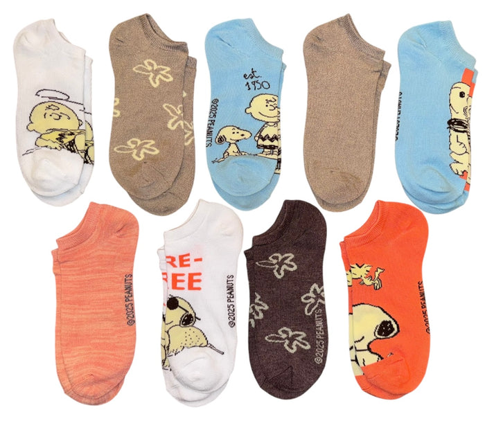 PEANUTS Ladies 9 Pair Of Low Show Socks CHARLIE BROWN, LUCY, SNOOPY