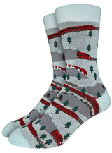 GOOD LUCK SOCK Brand Men’s TRAINS IN MOTION Socks - Novelty Socks And Slippers