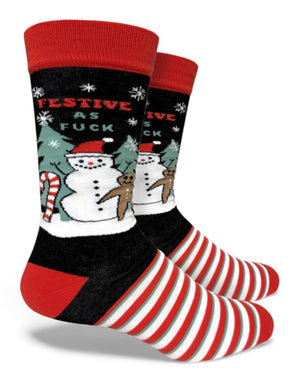 FESTIVE AS FUCK Men’s Christmas Socks GROOVY THINGS Brand - Novelty Socks And Slippers