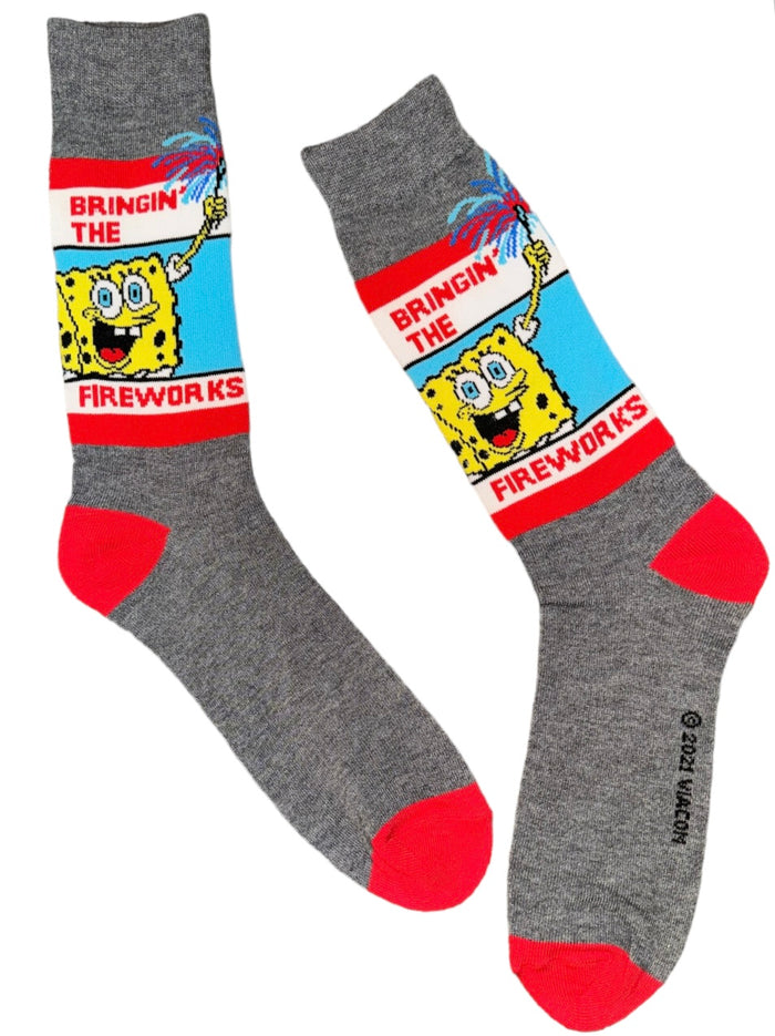 SPONGEBOB SQUAREPANTS Men’s Socks ‘BRINGIN’ THE FIREWORKS