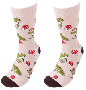 PARQUET Brand Men’s FROGS & MUSHROOMS Socks - Novelty Socks for Less
