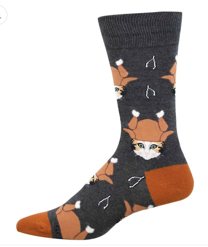 THANKSGIVING CAT Men’s Socks SOCKSMITH Brand