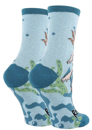 OOOH YEAH Brand Ladies AXOLOTL Socks ‘RELAXOLOTL’ - Novelty Socks And Slippers