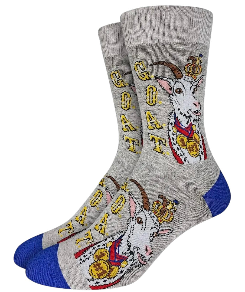 GOOD LUCK SOCK Brand G.O.A.T. Socks GREATEST OF ALL TIME - Novelty Socks And Slippers