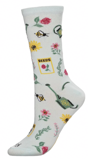 Memoi Brand Ladies FLOWERING GARDEN Socks - Novelty Socks And Slippers