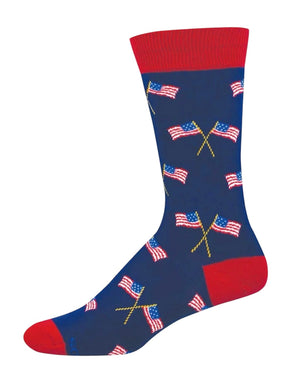 PATRIOTIC AMERICAN FLAGS Men’s Socks SOCKSMITH Brand 250th Anniversary Collection - Novelty Socks And Slippers