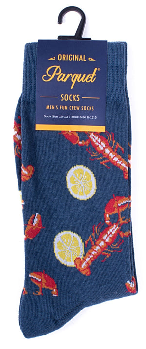 PARQUET Brand Men’s LOBSTER & LEMONS SOCKS - Novelty Socks for Less
