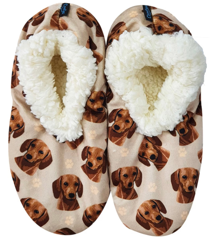 RED DACHSHUND Dog Ladies Non-Slip Slippers COMFIES BRAND By E&S Pets