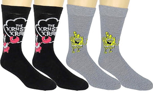 SPONGEBOB Men’s 2 Pair Of Socks MR. KRABS & SPONGEBOB ‘THE KRUSTY KRAB’ - Novelty Socks for Less