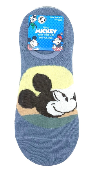 DISNEY Ladies 3 Pair Of MICKEY & MINNIE No Show Liner Socks - Novelty Socks And Slippers