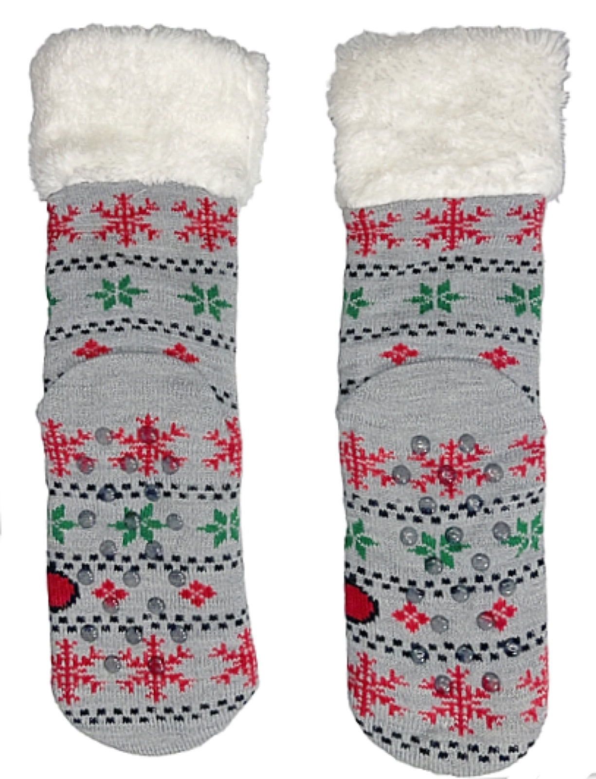 PEANUTS Ladies WOODSTOCK CHRISTMAS Sherpa Lined Gripper Bottom Slipper Socks