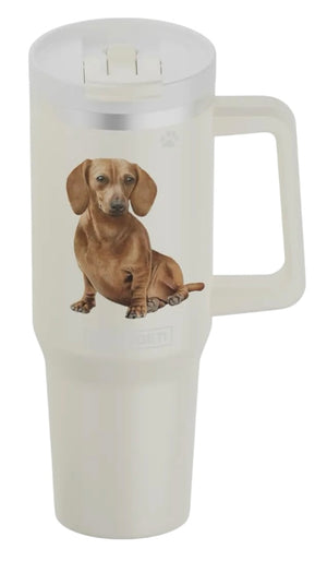 RED DACHSHUND DOG SERENGETI 40 Oz. Stainless Steel Ultimate Hot & Cold Tumbler