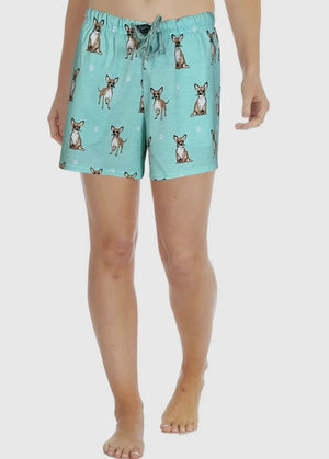 COMFIES LOUNGE PJ SHORTS Ladies CHIHUAHUA Dog By E&S PETS - Novelty Socks And Slippers