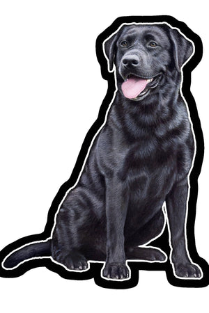 BLACK LABRADOR Dog Vinyl Sticker By E&S Pets