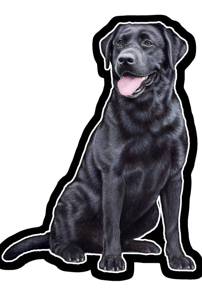 BLACK LABRADOR Dog Vinyl Sticker By E&S Pets