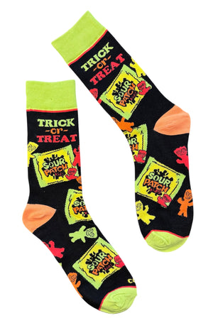 SOUR PATCH KIDS MEN’S HALLOWEEN SOCKS ‘TRICK OR TREAT’ COOL SOCKS BRAND - Novelty Socks And Slippers