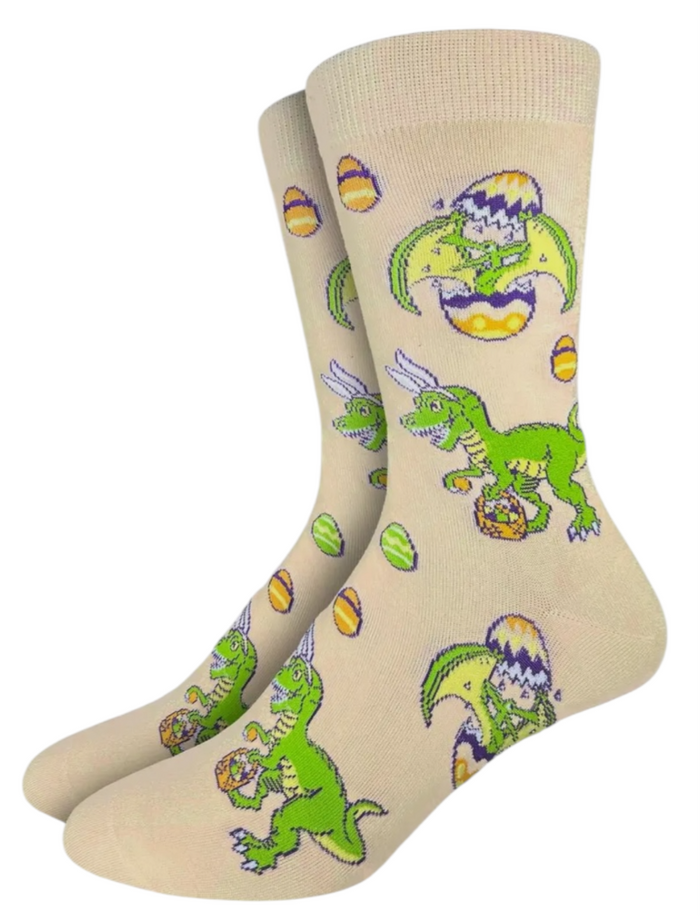 GOOD LUCK SOCK Brand Men’s EASTER DINOSAURS Socks