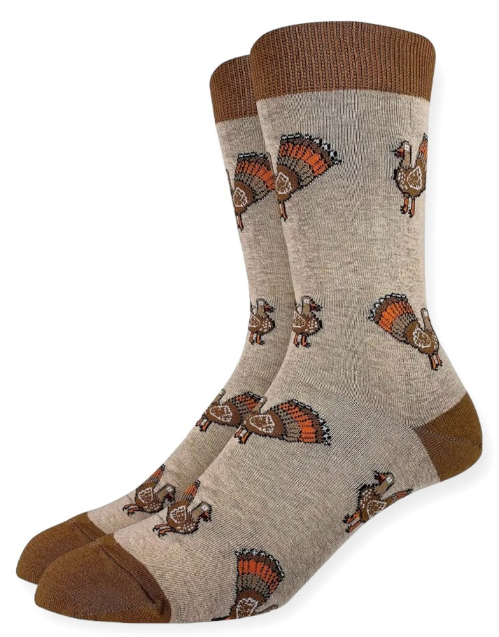 GOOD LUCK SOCK Brand Men’s THANKSGIVING TURKEY Socks - Novelty Socks And Slippers