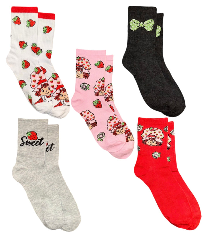 STRAWBERRY SHORTCAKE Ladies 5 Pair Of Socks ‘SWEET’