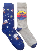 PEANUTS Men’s 2 Pair Of SNOOPY MOON LANDING Socks 1969 With WOODSTOCK - Novelty Socks And Slippers