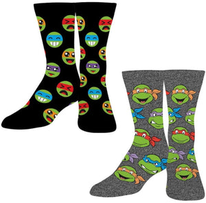 TEENAGE MUTANT NINJA TURTLES Unisex 2 Pair Of Socks ODD SOX Brand - Novelty Socks And Slippers