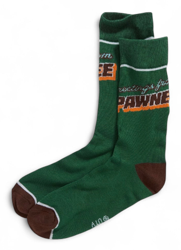 PARKS & RECREATION Tv Show Men’s Socks ‘Greetings From Pawnee’