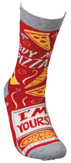 PRIMITIVES BY KATHY Unisex BUY ME PIZZA I’M YOURS Socks - Novelty Socks for Less