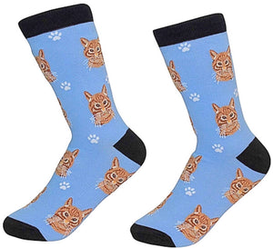 ORANGE TABBY Cat Unisex Socks By E&S Pets CHOOSE SOCK DADDY, HAPPY TAILS, LIFE IS BETTER - Novelty Socks for Less