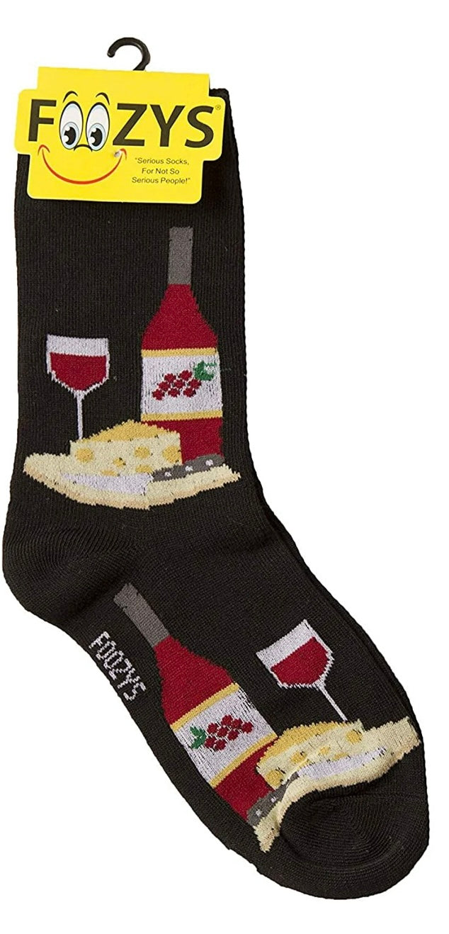 FOOZYS Brand Ladies WINE & CHEESE Socks