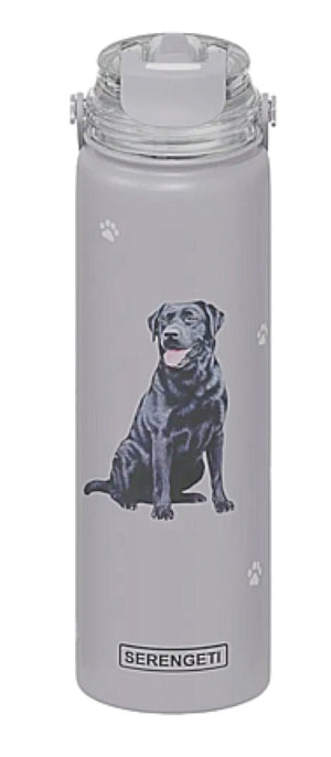 BLACK LABRADOR Dog Stainless Steel 24 Oz. Water Bottle SERENGETI BRAND By E&S Pets - Novelty Socks for Less