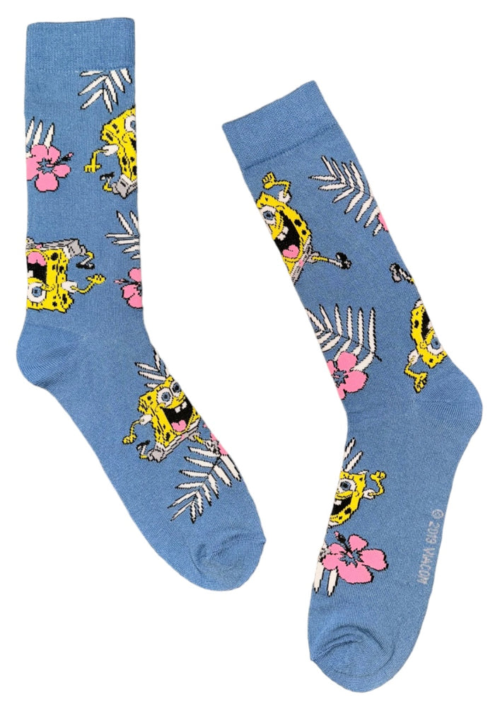 SPONGEBOB SQUAREPANTS Men’s Socks With FLOWERS