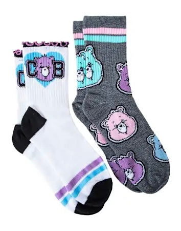 CARE BEARS Ladies 2 Pair Of Socks SHARE BEAR, CHEER BEAR, BEDTIME BEAR, GRUMPY BEAR