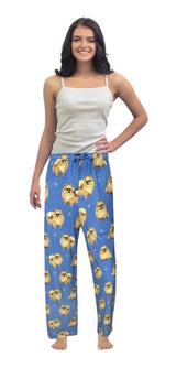 COMFIES Brand Unisex POMERANIAN Pajama Bottoms E&S Pets (CHOOSE SIZE) - Novelty Socks And Slippers