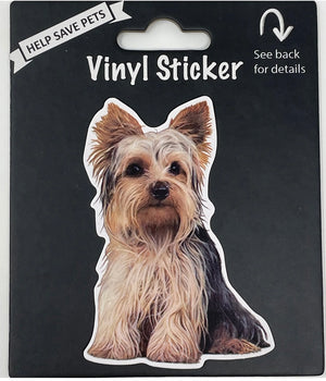 YORKIE Dog Vinyl Sticker By E&S Pets