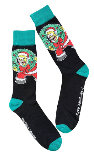 THE SIMPSONS Men’s Homer Simpson Christmas Socks - Novelty Socks And Slippers