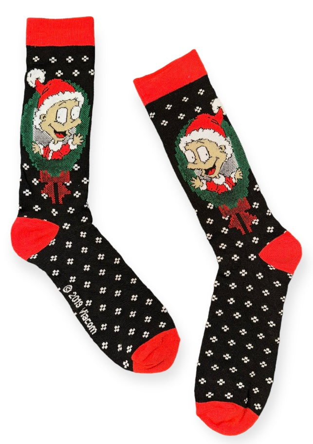 RUGRATS Mens CHRISTMAS Socks TOMMY PICKLES IN SANTA HAT