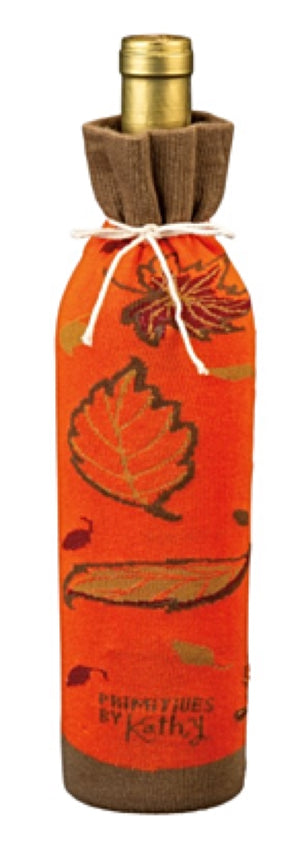 PRIMITIVES BY KATHY THANKSGIVING ALCOHOL WINE BOTTLE SOCK ‘I’M THANKFUL FOR YOU & WINE’ - Novelty Socks for Less