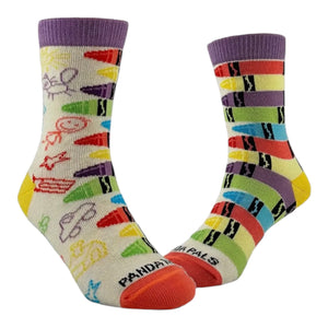 COLORFUL CRAYONS Unisex Kids Socks Kids Age 3-5 SOCK PANDA Brand - Novelty Socks And Slippers