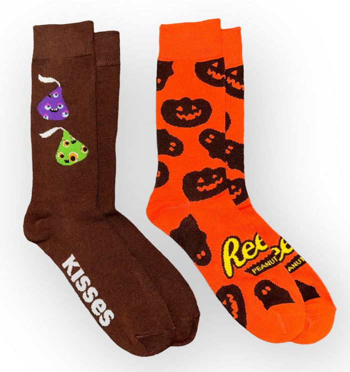 HERSHEY KISSES& REESE’S Men’s 2 Pair Of HALLOWEEN Socks