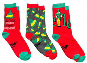 ELF The Movie Ladies 3 Pair Of CHRISTMAS Socks ‘COTTON HEADED NINNY MUGGINS’ - Novelty Socks And Slippers